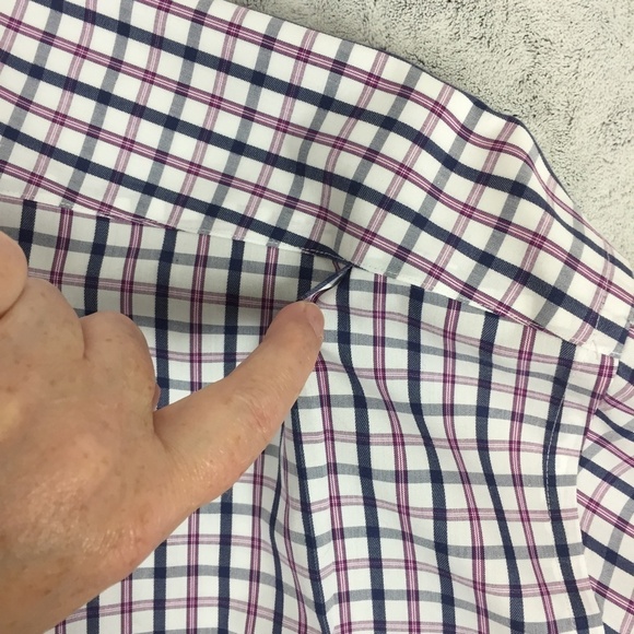 Nordstrom Traditional Fit Cotton Dress Shirt Sz 17.5 / 33 Windowpane Plaid - Picture 5 of 11